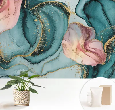 Produktbild von Fototapete  - 152x104 cm - Tapete - Wandtapete - Wandbilder  - Dekofolie - Tapete Folie - Wand - Dekoration - Wohnzimmer - Künstlerische Wellen