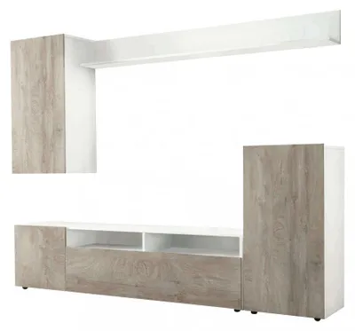 Immagine prodotto di Parete Attrezzata Soggiorno Bridge 207x34x170 h cm in Truciolare bilaminato Rovere grigio