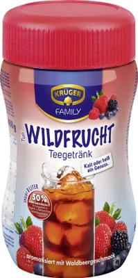 Produktbild von Krüger Teegetränk Wildfrucht 50 Prozent kalorienreduziert 400g