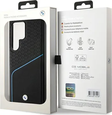 Produktbild von Etui Bmw Signatur Leder Strukturiert & Linie Magsafe Na Samsung Galaxy S24 Ultra - Czarne