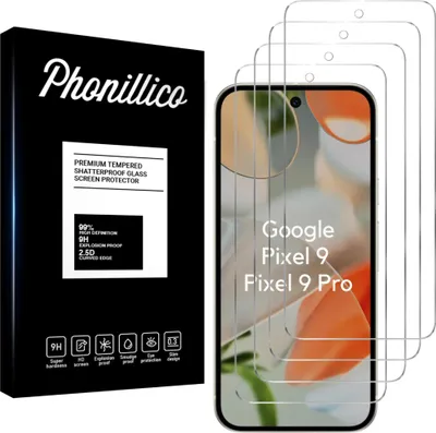 Immagine prodotto di Vetro temperato per Google Pixel 9 / Pixel 9 Pro [4 pezzi] Pellicola protettiva antigraffio resistente Phonillico®