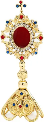 Produktbild von Monstranz mit 23 Steinen Reliquiar Hausaltar Messing Öffnung Hinten Gold 7629