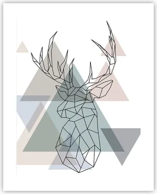 Produktbild von Poster - Poster ohne Rahmen - Hirsch Abstraktion - 40x50 cm - Wand Bild - Wanddeko - Wandbilder - Kunstposter - Wandposter - Bilder - Kunstdruck - Wanddekoration - Wandbild - P2XPA40x50-3909