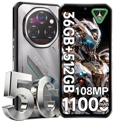 Produktbild von OUKITEL WP62 Outdoor Handy Ohne Vertrag 5G - 48GB+512GB Dimensity 7025 - 11000mAh 6.6" 120Hz 108MP Android 15 Outdoor Smartphone NFC/OTG/GPS
