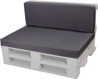 Produktbild von Palettenkissen set Anthrazit 120x80 sitzkissen+Rückenkissen 120x40cm| Paletten sitzkissen| Gartenkissen| Palettenmöbel kissen| Palettenkissen outdoor