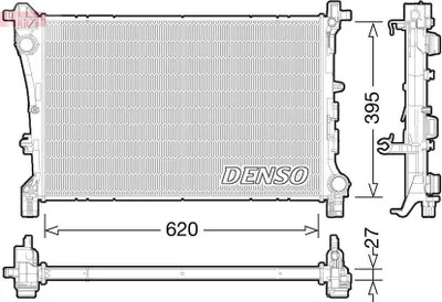 Produktbild von DENSO DRM09167 Kühler Wasserkühler Motorkühler für FIAT 500L (351, 352)