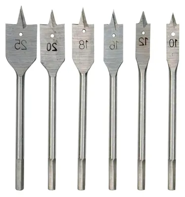 Produktbild von Set von 6 Holz-Flachfräsbohrern 10-25mm