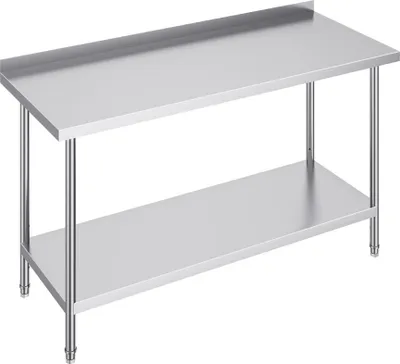 Produktbild von Edelstahl Arbeitstisch - Küchentisch für Lebensmittelzubereitung - 610x1524mm - Professioneller Küchentisch - Robuster Küchentisch für Gastronomie und Hausgebrauch