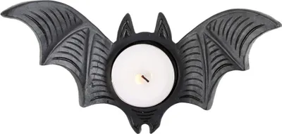 Produktbild von Schwarzer Fledermaus Teelicht Kerzenhalter 15cm