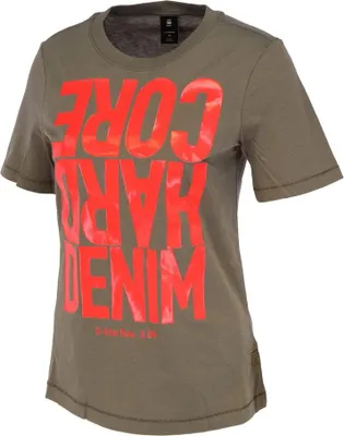 Produktbild von G-STAR RAW DENIM HARDCORE DENIM R T WMN Damen T-Shirt, Größe:S, Farbe:Shamrock