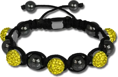 Produktbild von Shamballa Armband original Sterlinx mit 5 gelben Glitzerkugeln SHS51Y