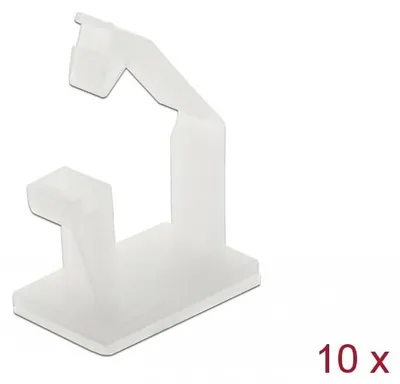 Produktbild von Kabelhalter mit Verschlussclip (transparent, natur, selbstklebend, 10 Stück)