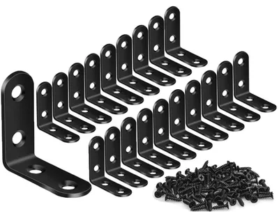 Produktbild von Winkelverbinder 90 Grad Edelstahl L-Form 40x40mm Schwarz 20 Stück