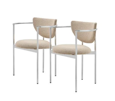 Produktbild von williamspace 2er-Set Esszimmerstühle Braun mit Edelstahlgestell – Moderner Designstuhl