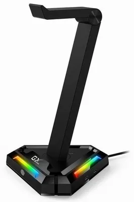 Image de Genius GX-UH100, Stand, casque gaming avec HUB USB, rétroéclairage RVB, 2x USB, 2x USB-C, noir