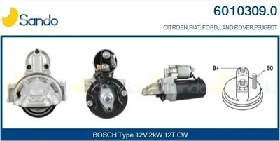 Produktbild von SANDO 6010309.0 Starter Anlasser 2,2kW für FIAT Ducato Kastenwagen (250, 290) 12V