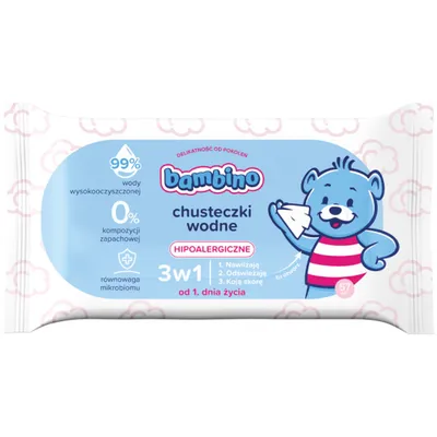Zdjęcie produktu dla Bambino Chusteczki bezzapachowe do buzi i rączek, 57 sztuk