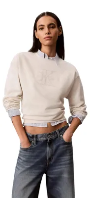 Produktbild von Calvin Klein Jeans 519909 Damen Sweatshirt Weiß : Größe - S Größe: S