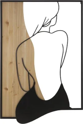 Image de Panneau mural Mauro Ferretti « Bellezza » 60 x 2 x 90 cm, noir et marron