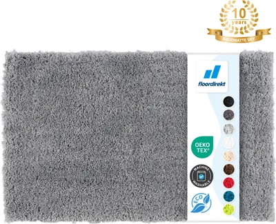 Produktbild von Badematte Sky rutschhemmend & schnell trocknend Silbergrau 80x150 cm