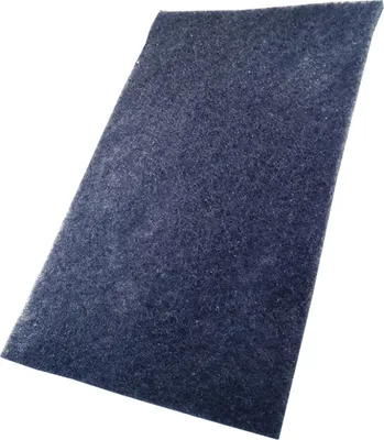 A dark blue filter pad, angled to show its texture.