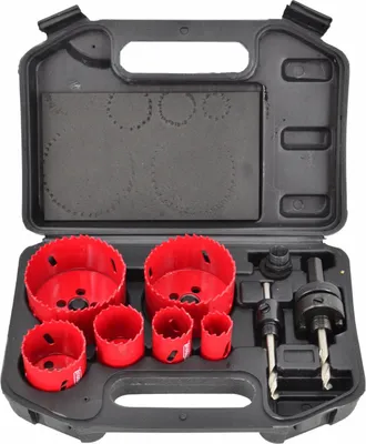 Imagen del producto de AWTOOLS: Juego de 8 brocas circulares bimetálicas para corte, de 22 a 73 mm