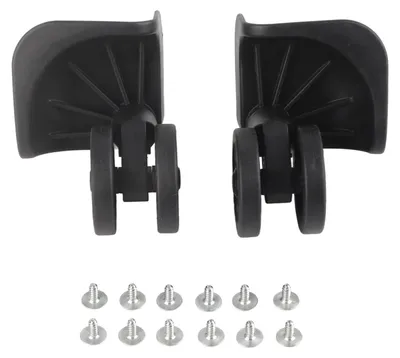 Produktbild von Paar schwarze Kofferrollen, Universalrollen aus Nylon, für Reparatur und Austausch