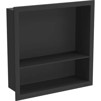 Produktbild von Mexen X-Wall-R Einbauregal mit Flansch und Auflage 30 x 30 cm, Schwarz - 1970303010S