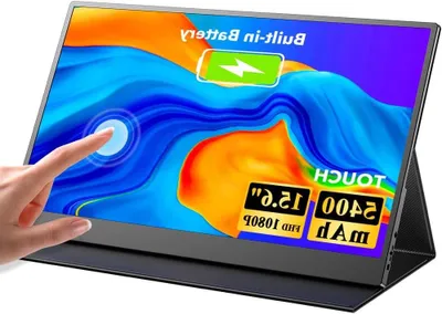 Obrázok produktu pre Prenosný monitor – 15,6 palca – Full HD dotyková obrazovka – IPS panel – s integrovanou batériou