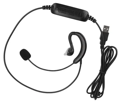 Image de Casque à arceau d'oreille avec prise USB – Accessoire pour ordinateur portable, compatible avec Skype / QQ / MSN