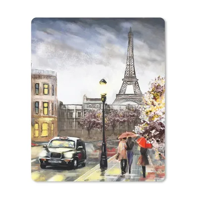 Produktbild von MuchoWow® Mauspad Mousepad Gemälde - Paris - Frankreich - Öl 30x40 cm - Mousepads - Maus Mat - Pad - Mausunterlage - Mausmatten
