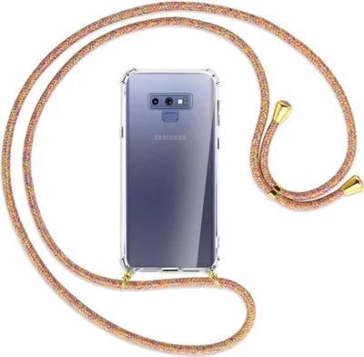 Produktbild von Handykette Backcover-Schutzhülle mit Band (Metall goldfarben) für Samsung Galaxy Note 9 - Rainbow