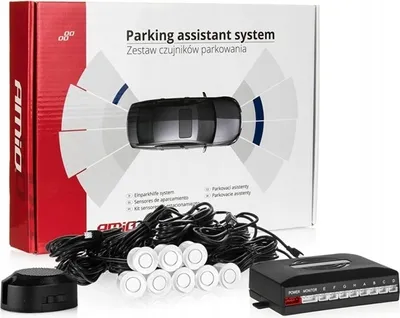 Zdjęcie produktu dla Zestaw czujników parkowania cofania Buzzer 8 sensorów białe AMIO-01599