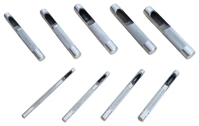 Produktbild von KesTek Locheisen Satz Lochstanzer Lederstanzer Hohlpfeifen Set 9tlg 3 bis 12mm