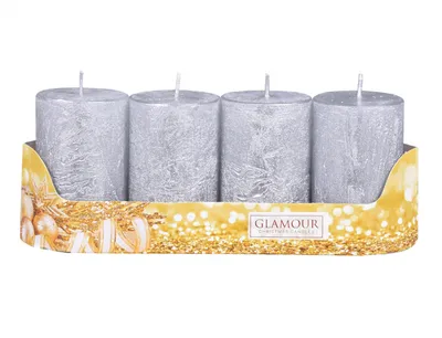 Obrázek produktu pro Nohel Garden Svíčky adventní rustikální metalické d5x8cm 4ks