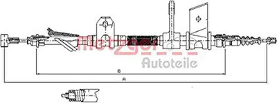 Produktbild von METZGER 451.12 Handbremsseil Hinten Links