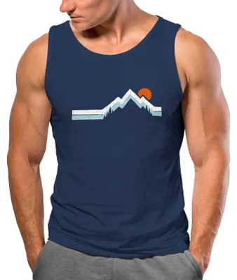 Produktbild von Herren Tank-Top Berg Wandern Natur Outdoor Aufdruck Print Muskelshirt Neverless® navy 3XL