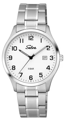 Produktbild von SELVA SELVA Quarz-Armbanduhr mit Edelstahlband Zifferblatt schwarz Ø 39mm