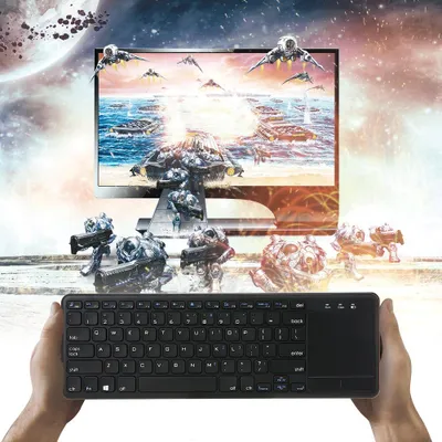Obrázek produktu pro 2.4G bezdrátová klávesnice Touchpad Multi-touch Ultra-slim s USB přijímačem pro Android Smart TV Počítače Ladtops Desktopy