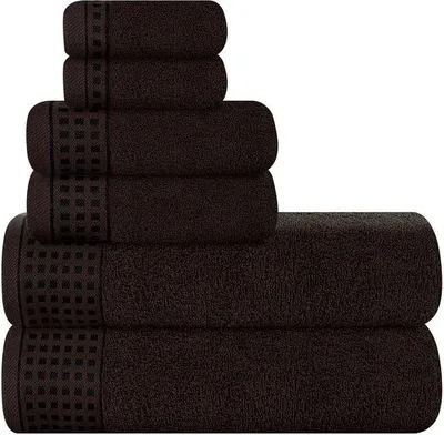 Produktbild von Unyqoos® 6-teiliges Handtuchset aus 100% Baumwolle – 2×70×140 cm Badetücher, 2×40×60 cm Handtücher, 2×30×30 cm Waschlappen, sehr weich & umweltfreundlich