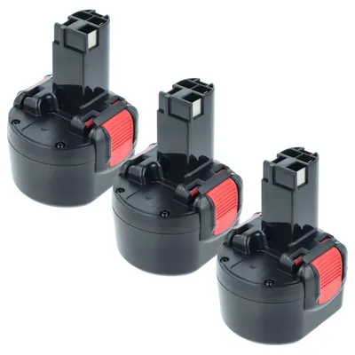 Produktbild von vhbw 3x Akku Ersatz für Bosch 2 607 335 260, 2 607 001 380, 2 607 335 271, 2 607 335 272, 2 607 335 260 für Werkzeug (3000 mAh, NiMH, 9,6 V)