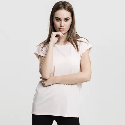 Image de Dámské tričko Urban Classics Ladies Extended Shoulder Tee pink - L