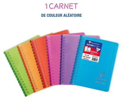 Produktbild von Clairefontaine Koverbook, kariert, 9 x 14 cm, 50 Blatt, farbig sortiert