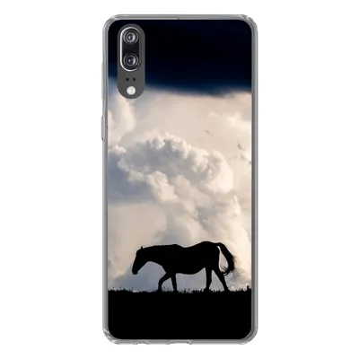 Produktbild von MuchoWow® Handyhülle Schutzhülle Hülle für Huawei P20 Pferd - Wolken - Schatten Silikon Softcase Handy Hülle - Hardcover