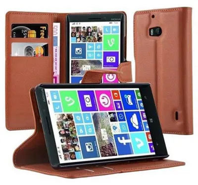 Produktbild von Cadorabo Hülle für Nokia Lumia 929 / 930 Schutz Hülle in Braun Handyhülle Etui Case Cover Magnetverschluss