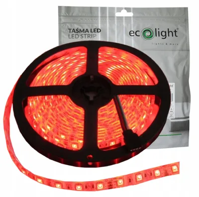 Zdjęcie produktu dla Taśma LED, ściemnialna, rolka 5 metrów, 24W, 12V, IP20, czerwone światło dekoracyjne