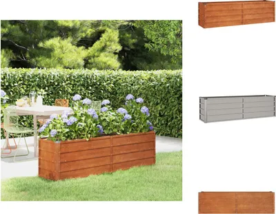 Produktbild von vidaXL Hochbeet Rostig 160x40x45 cm Cortenstahl - Blumentöpfe & Pflanzgefäße