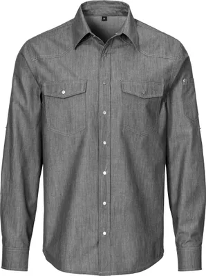 Produktbild von Herren-Jeanshemd, Denim, Fb. schwarz, Gr. 4XL : 4XL : 100% Baumwolle 140 g/m² : schwarz