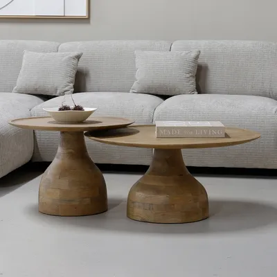 Produktbild von Giga Meubel Couchtisch Joji - Natur Mango Holz - Ø80x39cm