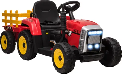 Produktbild von Elektrischen Kinderauto, Kinder-Traktor, inkl. Eltern-Fernbedienung, max. Geschwindigkeit von 6 km/h; Rot + Schwarz